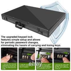 Portable Aluminum Trading Card Display Case with Locks 34x22 Black