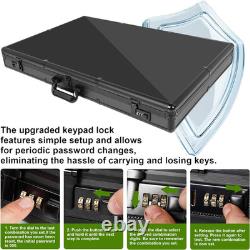 Portable Aluminum Trading Card Display Case with Locks 34x22 Black
