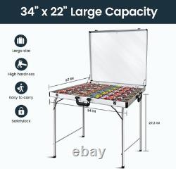 Portable Locking Display Case with Wheels for Cards & Jewelry 34x22