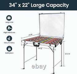 Portable Locking Display Case with Wheels for Cards & Jewelry 34x22