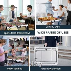 Portable Locking Display Case with Wheels for Cards & Jewelry 34x22