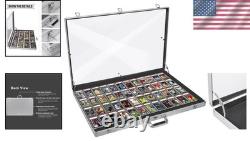 Portable Tabletop Display Case Lockable Glass Showcase