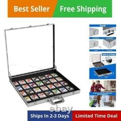 Portable Trade Show Display Case, 24'' x 20'' Card Show Display Case with Loc