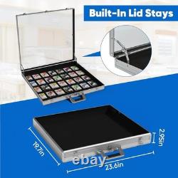 Portable Trade Show Display Case, 24'' x 20'' Card Show Display Case with Loc