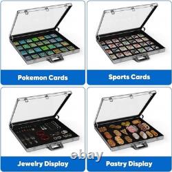 Portable Trade Show Display Case, 24'' x 20'' Card Show Display Case with Loc