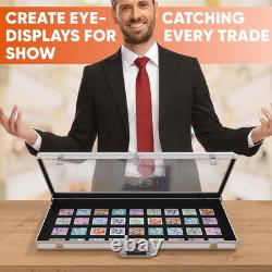 Portable Trade Show Display Case, 34X22 Aluminum Card Show Display Case with L