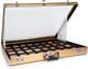 Premium 34 X 22 Card Display Case with Lockable Aluminum Frame Gold