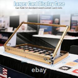 Premium 34 X 22 Card Display Case with Lockable Aluminum Frame Gold