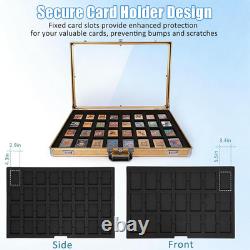 Premium 34 X 22 Card Display Case with Lockable Aluminum Frame Gold