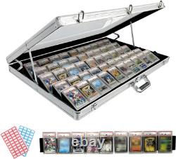 Professional Large Card Display Case 5 Card Riser Bars, Built-in Prop Rod and 8