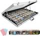 Professional Large Card Display Case 5 Card Riser Bars, Built-in Prop Rod and 8
