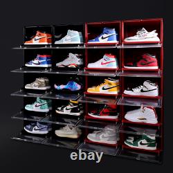 Pulley Sliding Design Stackable Side Drop Sneaker Display Case Storage Shoe Box