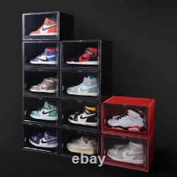 Details about   Pulley Sliding Design Stackable Side Drop Sneaker Display Case Storage Shoe Box 