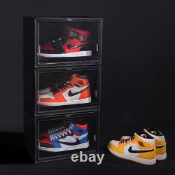 Pulley Sliding Design Stackable Side Drop Sneaker Display Case Storage Shoe Box