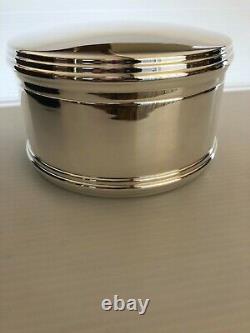 RALPH LAUREN AUBREY ROUND HANDCRAFTED SILVERPLATED BOX (NEW) with dustcover