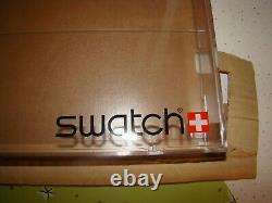 Rare SWATCH WATCH Collector Plexiglass DISPLAY CASE withOrig Box Sticker Holds 12