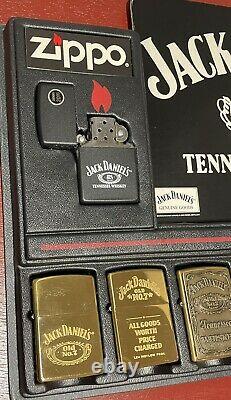 Rare Set of 8 Jack Daniel's Zippo Lighters with Cases- Original Box & Display 1997