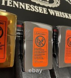 Rare Set of 8 Jack Daniel's Zippo Lighters with Cases- Original Box & Display 1997