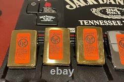 Rare Set of 8 Jack Daniel's Zippo Lighters with Cases- Original Box & Display 1997