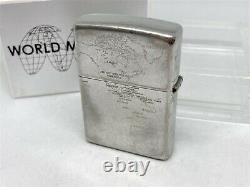 Rare! ZIPPO 2002 Limited Edition World Map Lighter w Display Case and Box