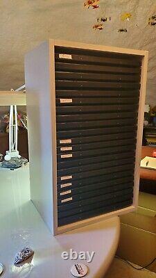 Riker Mount Display Case Shadow Box. 22 shelves in collectible cabinet 12 x 16