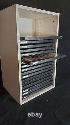 Riker Mount Display Case Shadow Box. 22 shelves in collectible cabinet 12 x 16