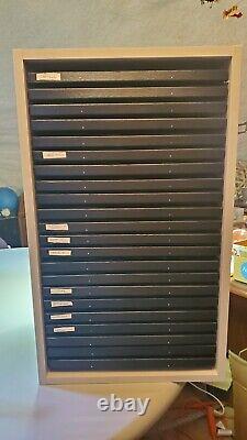 Riker Mount Display Case Shadow Box. 22 shelves in collectible cabinet 12 x 16