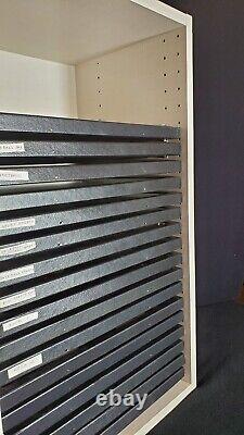 Riker Mount Display Case Shadow Box. 22 shelves in collectible cabinet 12 x 16