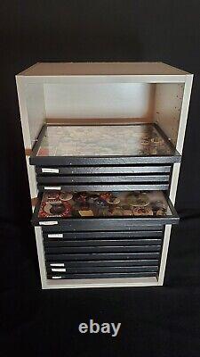 Riker Mount Display Case Shadow Box. 22 shelves in collection cabinet 12 x 16
