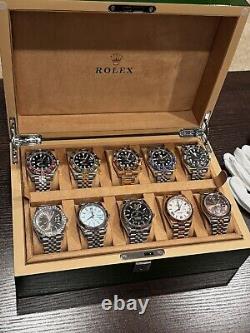 Rolex Ten Slot Watch Storage Box Display Case Fits All Models Daydate GMT