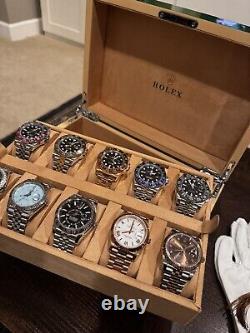 Rolex Ten Slot Watch Storage Box Display Case Fits All Models Daydate GMT