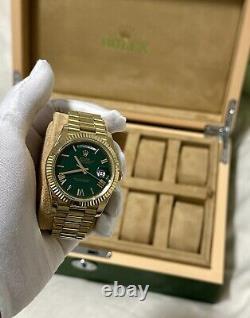 Rolex Watch Box Case Storage Multi 10 Watch Green Display FAST PRIORITY SHIPPING