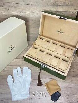 Rolex Watch Display Jewellers Presentation Case Storage Box With Key, gift box