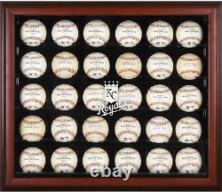 Royals Logo Mahogany Framed 30-Ball Display Case