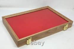 SALE! OAK DISPLAY CASE 12 x 24 x 2.5 for Arrowheads Knives & More Free Shipping