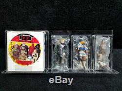 SEARS 3 PACK Baggie Vintage Star Wars Figures & Box with Acylic Display Case 1983