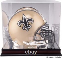 Saints Mahogany Helmet Logo Display Case with Mirror Back Fanatics