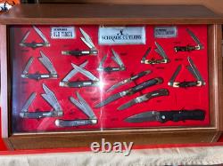 Schrade Original Knife Display Case, Lockable, all original USA Schrade Knives