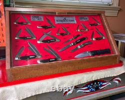 Schrade Original Knife Display Case, Lockable, all original USA Schrade Knives