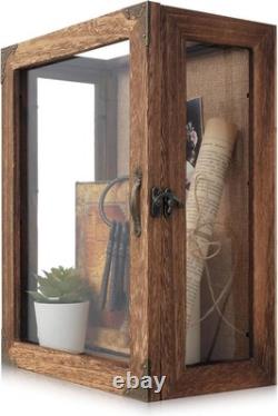 Shadow Box Display Case 11x14 Deep with Glass on 4 Sides, 6.2in Depth Wall Mount