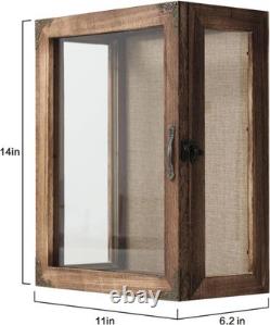 Shadow Box Display Case 11x14 Deep with Glass on 4 Sides, 6.2in Depth Wall Mount