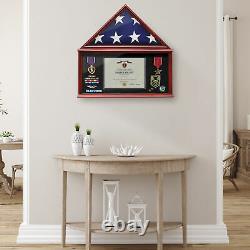 Shadow Box Flag Display Case Certificate Holder, 5' x 9' Funeral Memorial Flag