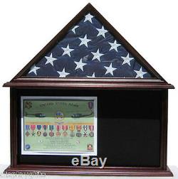 Shadow Box Flag Display Case for 5'X9.5' Funeral Memorial Flag FC07