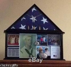 Shadow Box Flag Display Case for 5'X9.5' Funeral Memorial Flag FC07