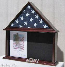 Shadow Box Flag Display Case for 5'X9.5' Funeral Memorial Flag FC07