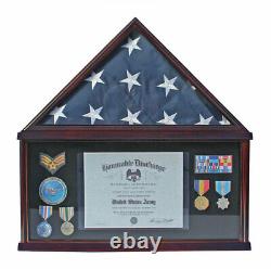 Shadow Box Flag Display Case for 5'X9.5' Funeral Memorial Flag FC07-MAH