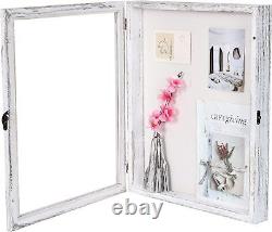 Shadow Box16x20, Hinged Boxes Display Cases 16x20, Distressed White