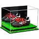Shoes Display Case-Rectangle Box with Mirror Case, Gold Risers & Turf Base (A004)