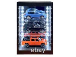 Showcase 3 Tier Display Case with Mirror Back Panel and LED Lights for 1/64-1/18