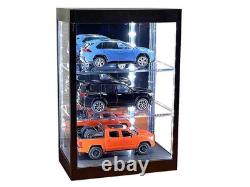 Showcase 3 Tier Display Case with Mirror Back Panel and LED Lights for 1/64-1/18